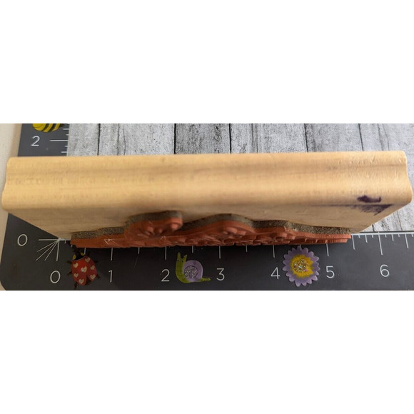 Denami Design Butterfly Flowers Grass Rubber Stamp Wood #C5 - Picture 4 of 4